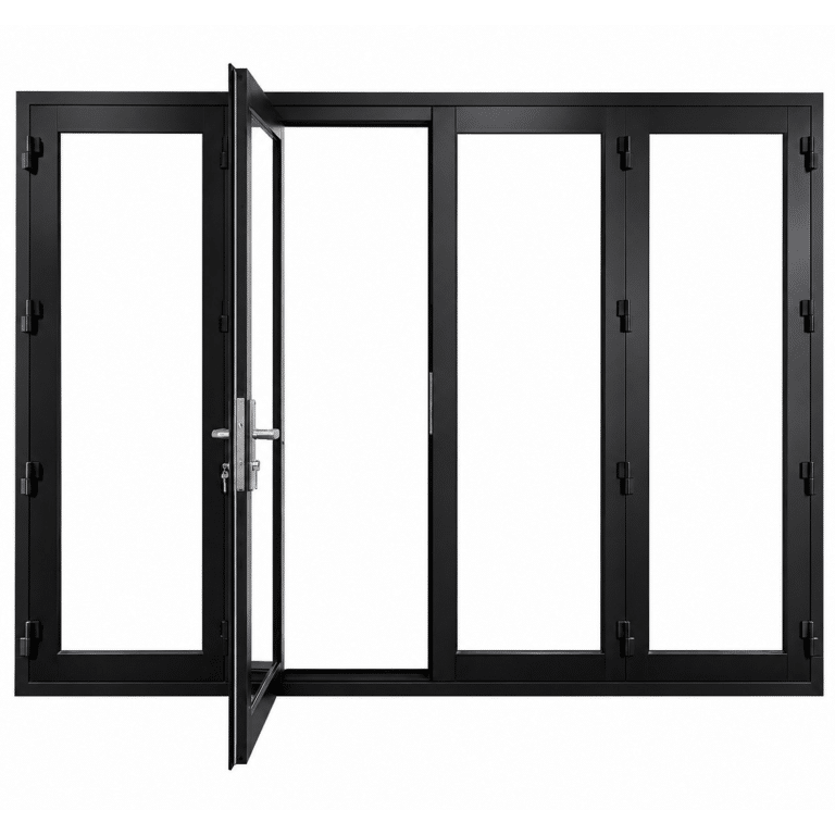 4 Panel Bi-Fold Door - Open 1 - Black
