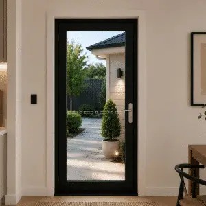 Aluminium Single French Door - Black