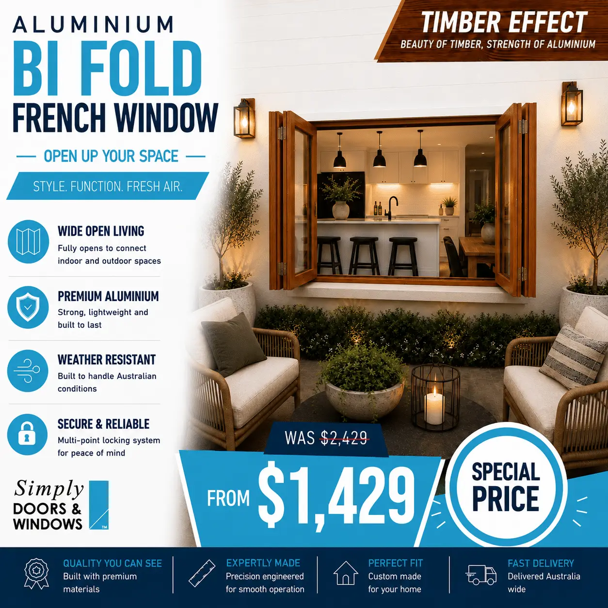 Timber Effect French Windows