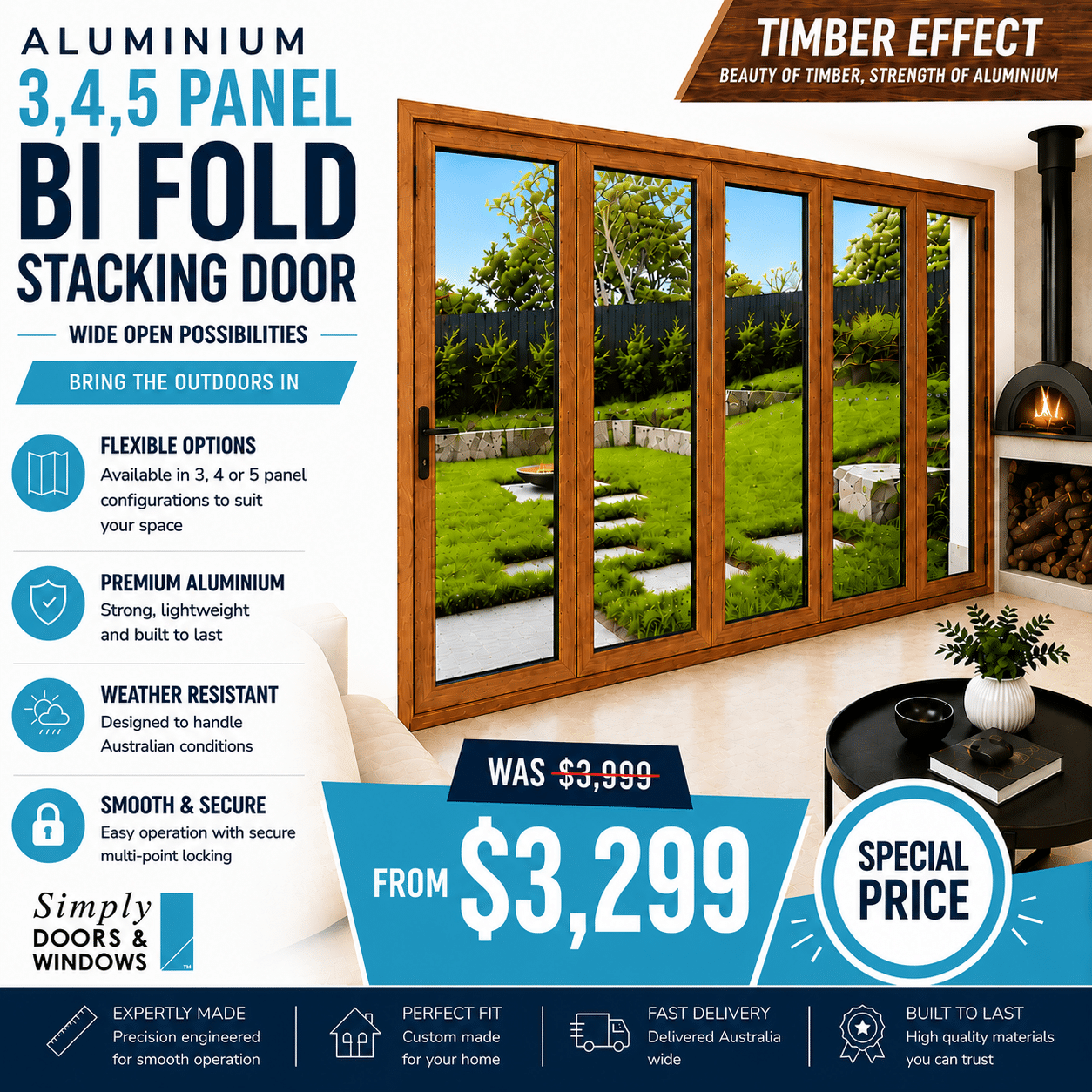 Timber Effect Stacking Doors