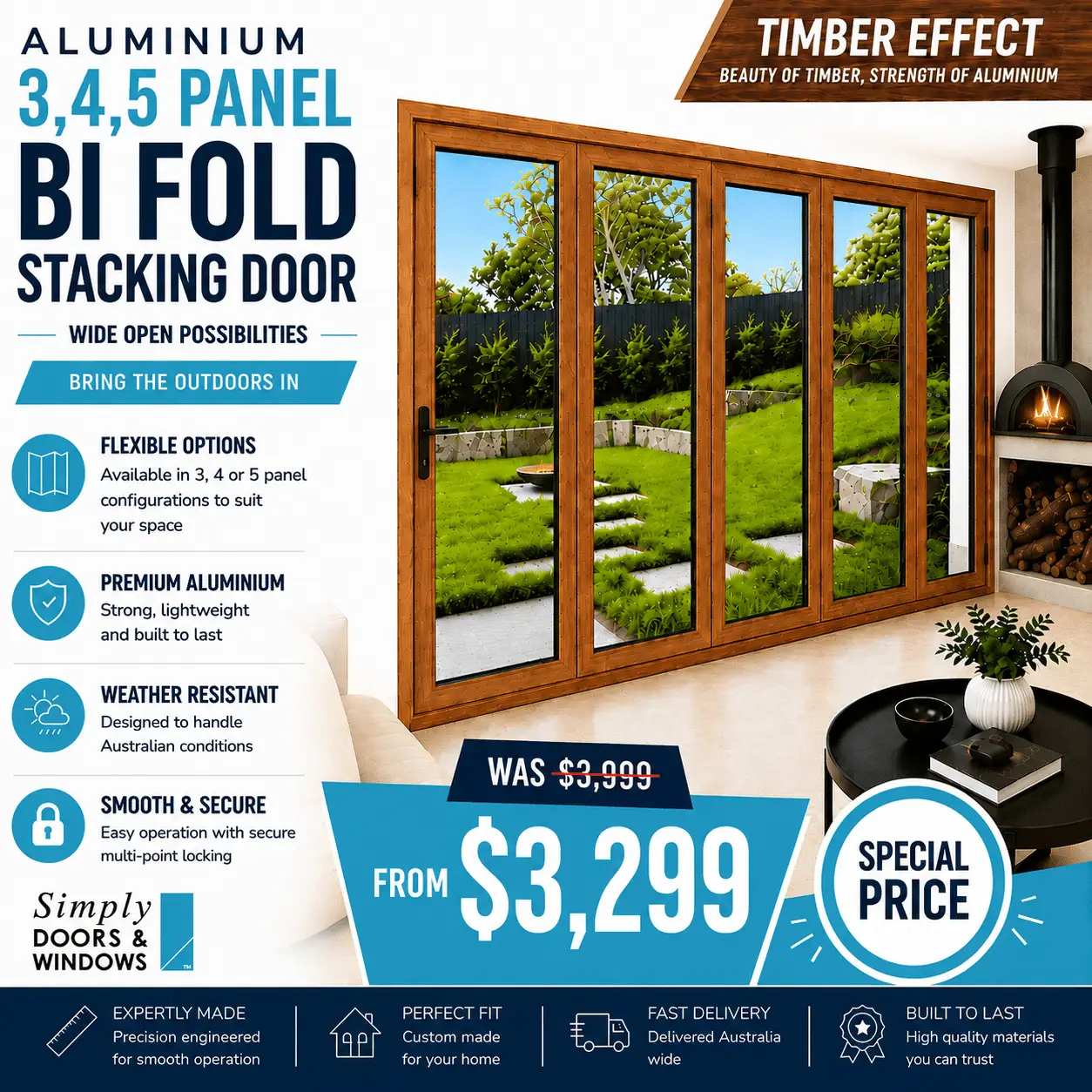 Timber Effect Stacking Doors